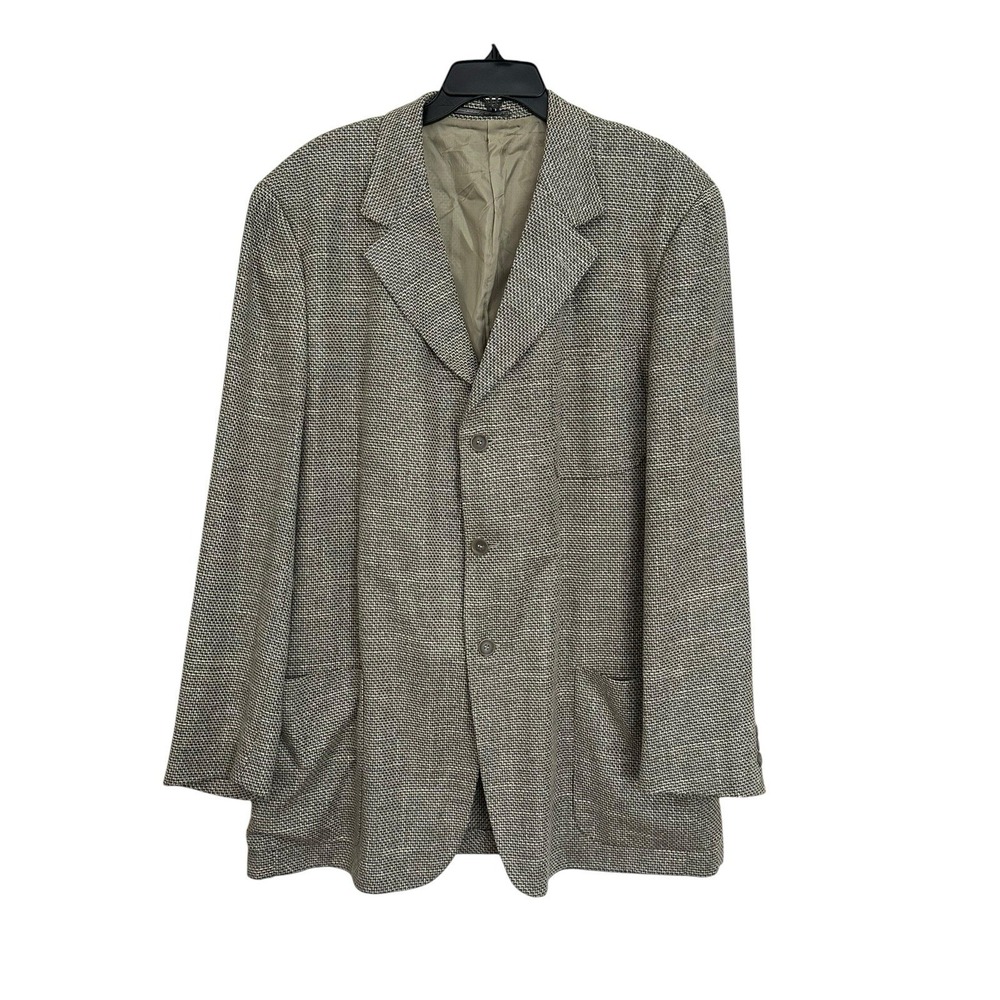Ermenegildo Zegna Soft Blazer Men's 42R Brown Houndstooth Silk‎ Wool Saks #HR-1